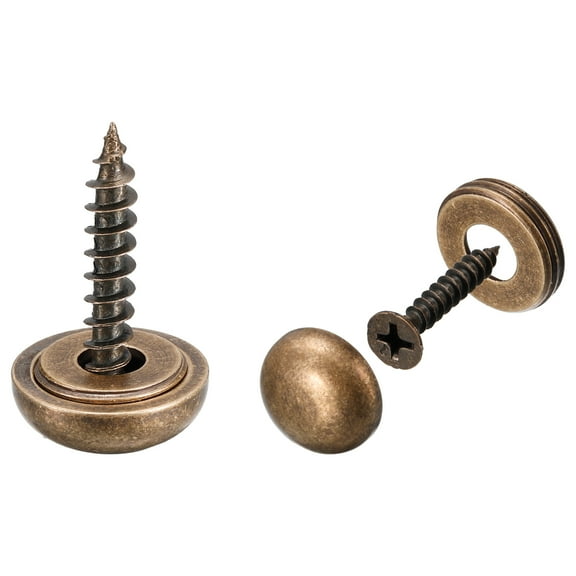 Uxcell 4Pack 15mm Decorative Screws with Caps Mirror Screws for Mirrors Tables Bronze