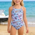 thumbnail image 2 of Bainana Girls One-Pieces Swimsuit Toddler Butterfly Print Sleeveless Suspender Swimwear With Side Hollow Out Design Fashion Cute Girls Swimming Pool Beachwear Blue Size 11-12 Years, 2 of 8