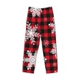 thumbnail image 4 of Balery Men'S Snowflakes On A Buffalo Plaid Pants,Sleepwear Pants,Pajama Pants,Pj Bottoms Drawstring And Pockets-Xx-Large, 4 of 9