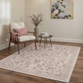 thumbnail image 3 of 5x7 Area Rugs for Living Room Machine Washable with Non Slip Backing, Low Pile Lightweight Throw Rug for Bedroom, Vintage Floral Print Pattern Indoor Carpet, Dusty Rose, 3 of 6