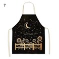 thumbnail image 1 of Sunflower Pattern Apron Skin-friendly Breathable Cotton Flax Cooking Apron, 1 of 8