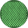 thumbnail image 1 of Ahgly Company Indoor Round Checkered Emerald Green Modern Area Rugs, 5' Round, 1 of 4