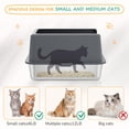 thumbnail image 2 of Stainless Steel Cat Litter Box 4"H 17.5"L x 13.5"W Covered High Sides For Indoor Cats, 2 of 9
