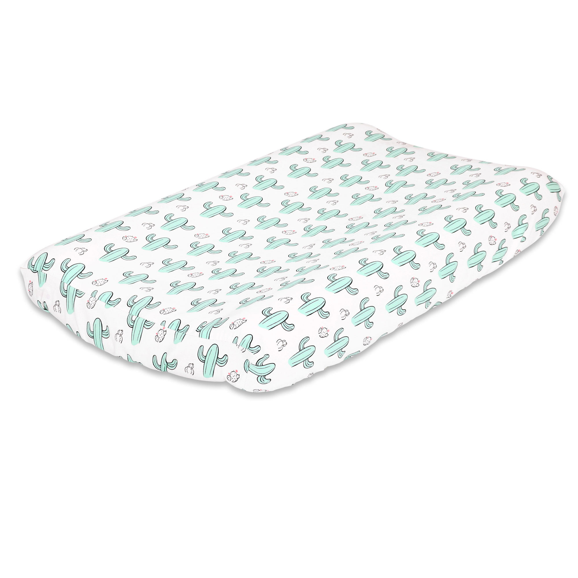Changing Pad Cover Blue Watercolor Cactus 