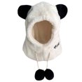 thumbnail image 1 of 1 gorro de panda para mujer, cálido para otoño e invierno, con protección para las orejas de felpa para estudiantes, 1 of 5