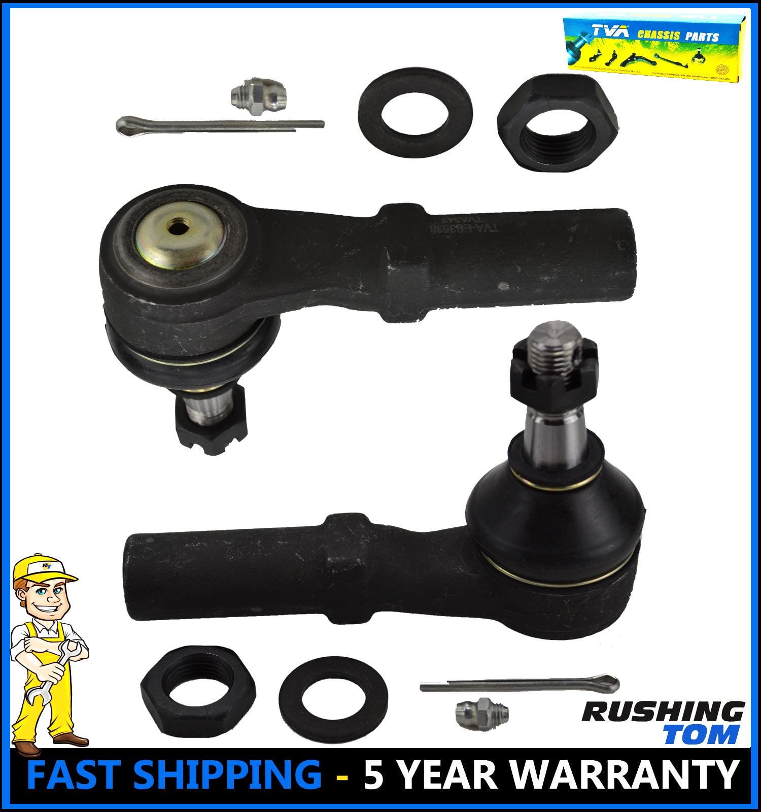 2 Outer Tie Rod fits RAM 1500 2500 3500 Rack & Pinion Steering ES3538