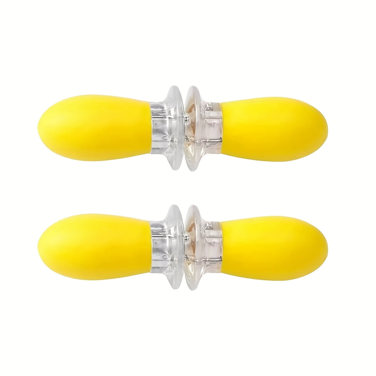 Stainless Steel Corn on the Cob Holders Set, Yellow Silicone Handle Corn Forks with Double Prongs for BBQ Grilling and Cooking, Corn Skewer Picks