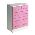 thumbnail image 4 of Better Home Products Cindy 4 Drawer Chest Wooden Dresser with Lock White and Pink, 4 of 7