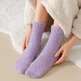 thumbnail image 5 of 5 Pairs Fuzzy Slipper Socks Thick Fluffy Warm Winter Cozy Plush Soft Sleep Home Socks for Women Men, 5 of 7
