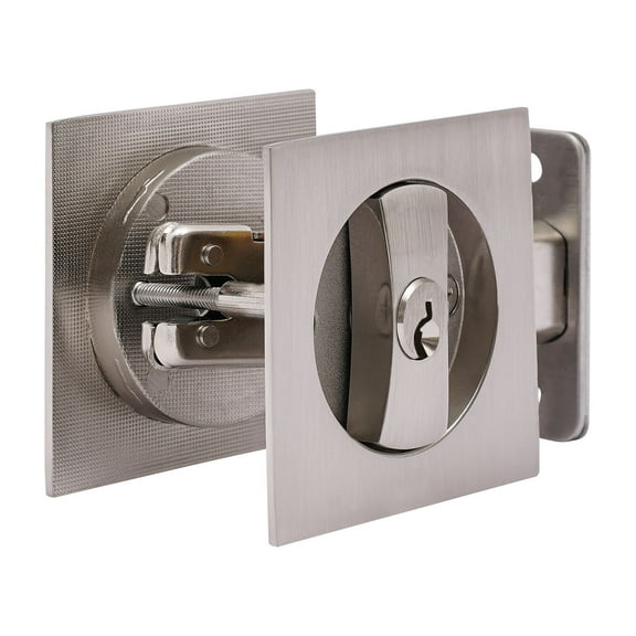Wildnix Sliding Door Lock with Square Design, Zinc Alloy Construction, Double Hook Lock Body, 3 Keys, Universal Door Handing, High Security and Privacy for Sliding Doors