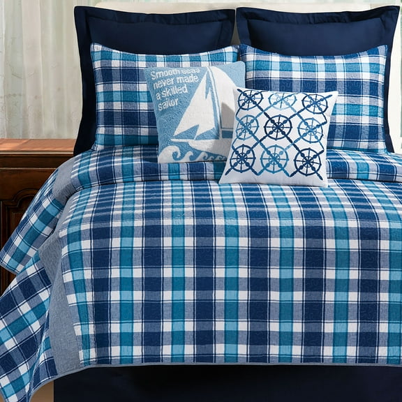 Brice Blue Plaid Full/Queen Quilt