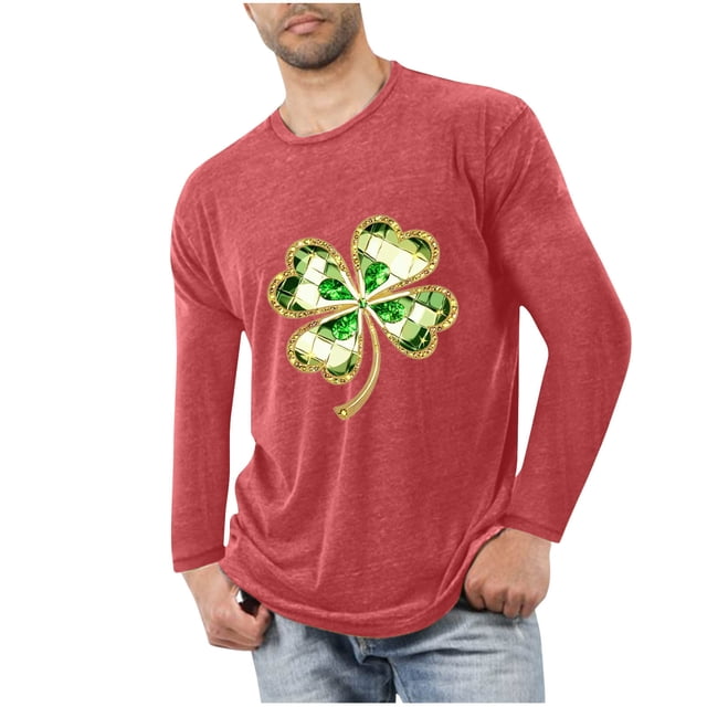 Blusas y camisas de manga larga con cuello redondo para hombre, deportivas, fitness, hogar, pijamas navideños estampados, camiseta de manga larga con cuello redondo, blusa de poliéster para hombre