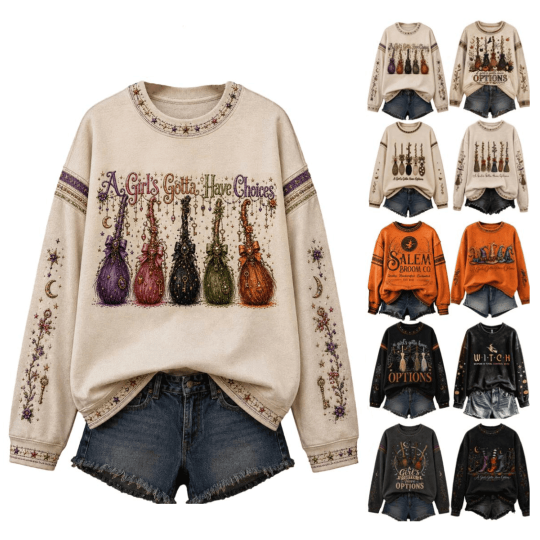 EKVAHL Womens Halloween Sweatshirts Long Sleeve Graphic Print Blouses Trendy Crewneck Pullover Fall Spring Party Festival Tops White L
