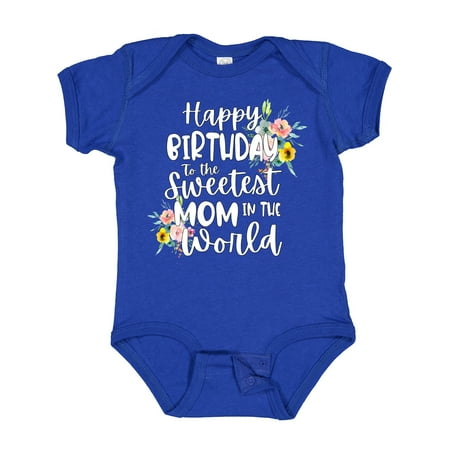 

Inktastic Happy Birthday to the Sweetest Mom in the World Gift Baby Girl Bodysuit
