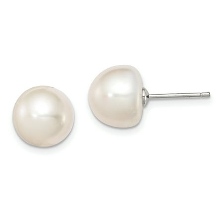 11mm Pearl Earrings - 925 Sterling Silver 11mm White Freshwater Cultured Button Pearl Stud Ball Earrings Fine Jewelry Ideal Gifts For Women Gift Set From Heart