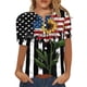 thumbnail image 1 of Moda mujer manga corta estampado botón bolsillo Casual Tops blusa Pompotops hfajkhk130331, 1 of 3