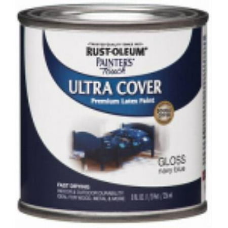 - Painter's Touch Ultra Cover 1/2 PT Navy Blue Latex Paint Fast Dry Exce