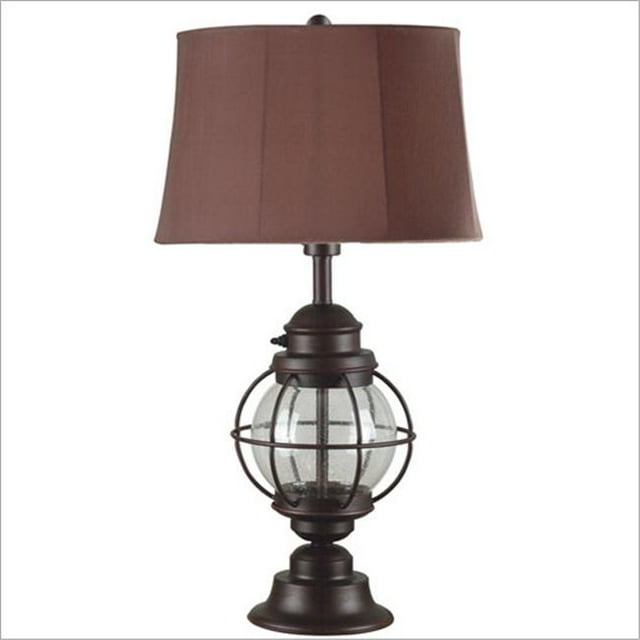 Kenroy Home 03070 Hatteras Table Lamp- Gilded Copper with Seeded Glass Finish