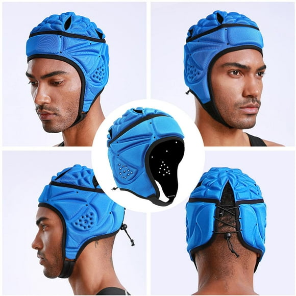 Casco de rugby con esponja , protección para la cabeza, anticolisión, azul shamjiam Cabeza de rugby