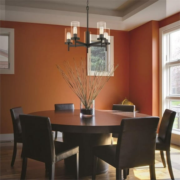 Golden Lighting Winslett 5-light Chandelier in Matte Black