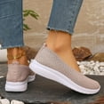 thumbnail image 3 of Women's Breathable Knit Loafers Casual Low Top Slip On Sneakers Wedge Comfortable Non Slip Dress Shoes Purple Size 8.5, 3 of 7