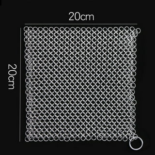 LauKingdom Cast Iron Cleaner, 7x7 Square Stainless Steel Chainmail Scr –  Laukingdom