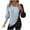 Light Blue, variant on biudgviw Fall Sweater for Women Ribbed Color Block Crew Neck Casual Pullover Tops Lantern Long Sleeve Lightweight Tunic Blouses