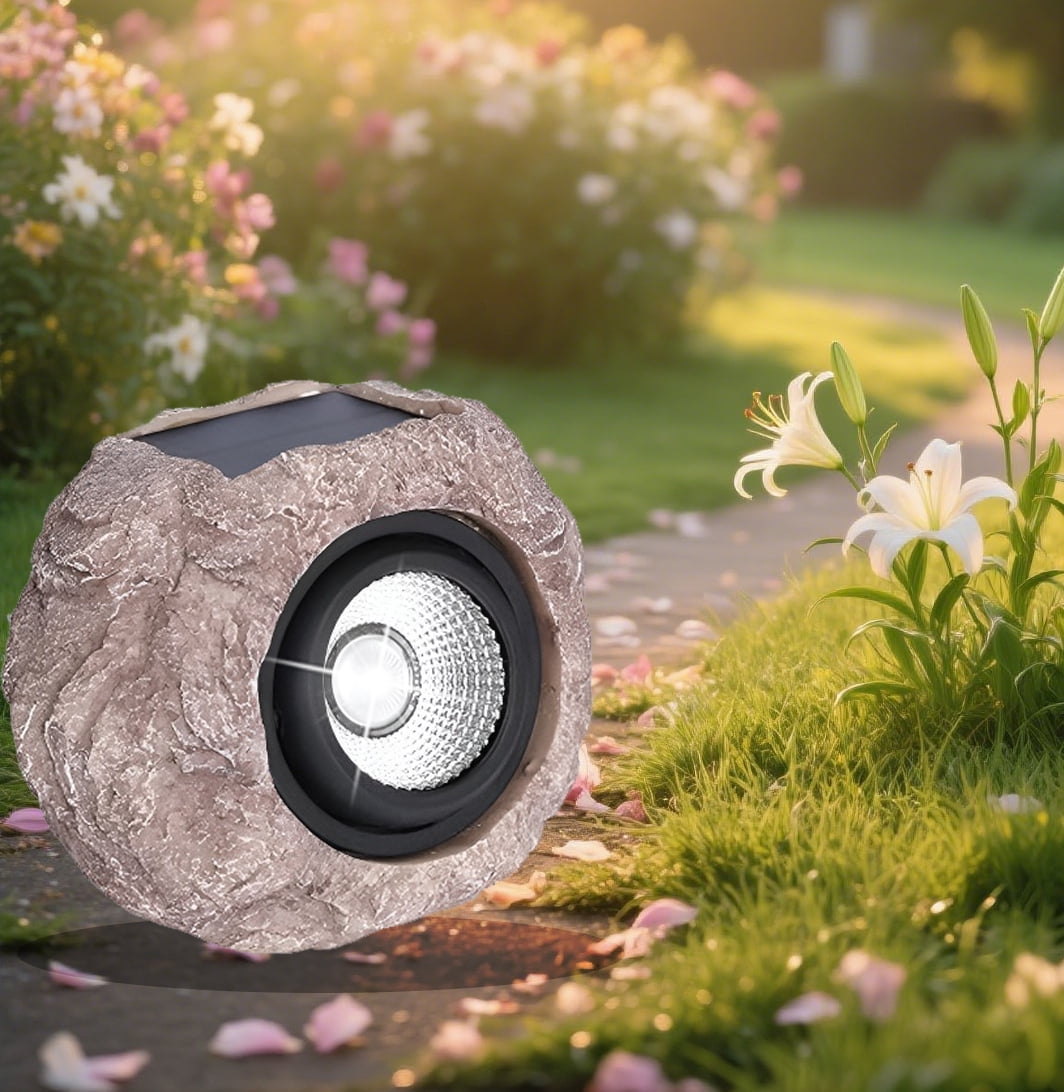 Kanstar Solar Rock Lights, Gray, Waterproof, Auto On/Off LED, 1 Pack