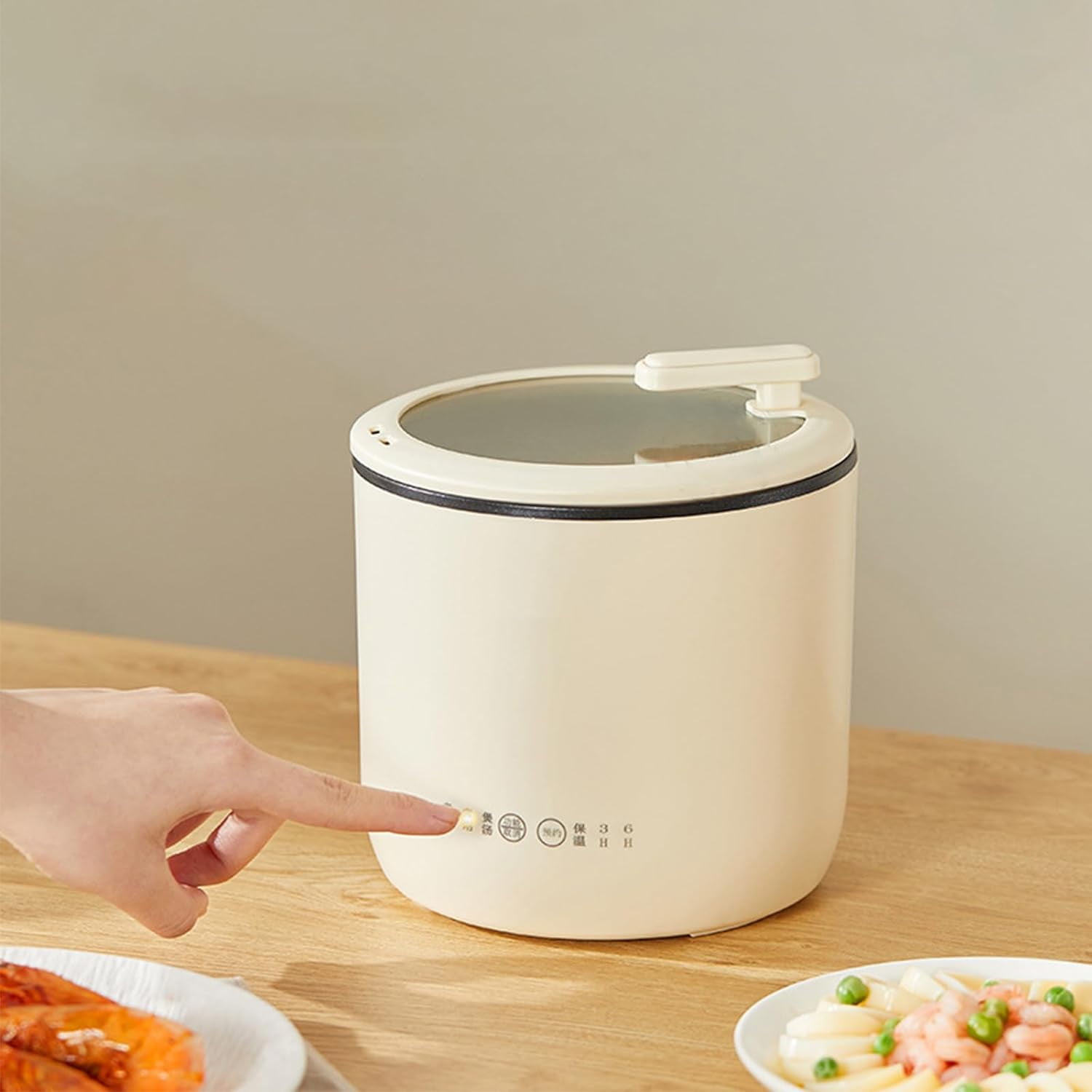 HIBIBUD 2026 New Mini Rice Steamer 220V Dorm Maker Low Power Smart Cooker Student Pot Porridge Cooker, for Dorms, Students, Small Kitchens, Porridge, Rice Cooking, Easy Meal Prep