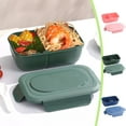thumbnail image 7 of BingTong Leakproof Stackable Silicone Bento Lunch Box For Adults - 2 Compartment BPA-Free, Microwave & Dishwasher Safe | Reusable Eco-Friendly Food Container For Travel, Outdoors Pink 2 Grid, 7 of 7