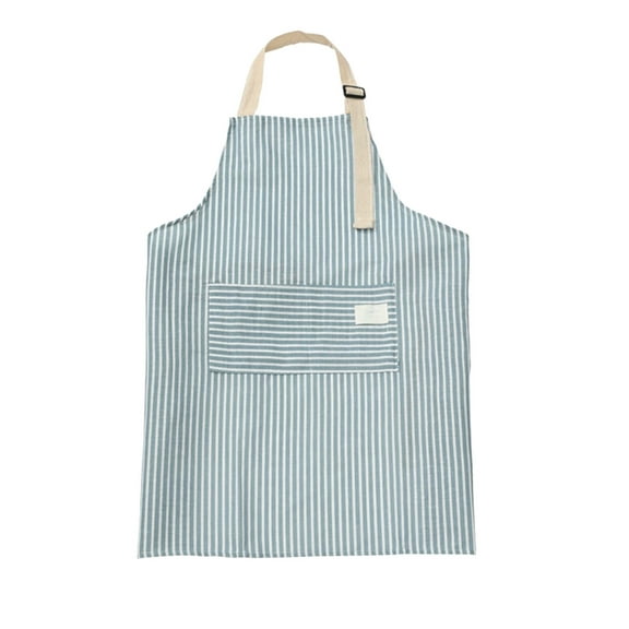 YiJuHui 3pcs Waterproof Striped Chef Apron with Pockets - Adjustable Kitchen Cooking Baking Bib for Adults - Cotton Linen Blend Protective Wear