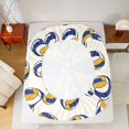 thumbnail image 4 of Erosebridal Volleyball Ball Bow Fitted Sheet for Girls, Sporty Athletic Team Play Queen Bedding, 3-Pieces 1 Fitted Sheet and 2 Pillowcases, 4 of 6