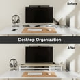 thumbnail image 6 of Fenge 42.5 in Dual Monitor Riser with Drawer, 2 Tier Wood and Acrylic Desk Organizer, 6 of 7