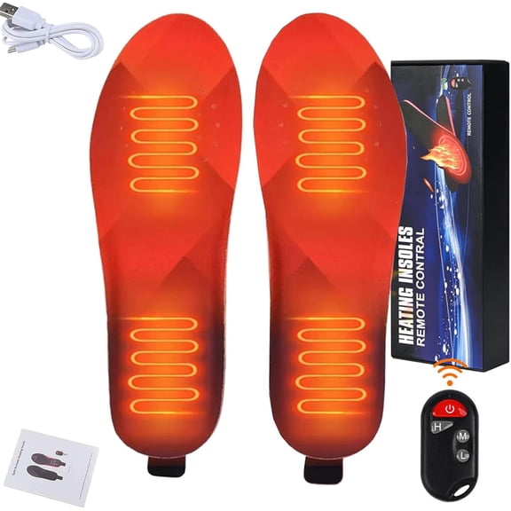 Rechargeable Heated Insoles for Men & Women, 3-Temperature Adjustable Cut-to-Fit Foot Warmers for Hunting, Fishing, Hiking