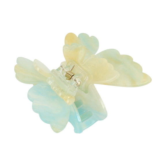 Unique Bargains 1 Pc Elegant Hair Clips Hairdo Clips for Women 2.60"x2.40"x1.54" Blue Yellow