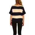 thumbnail image 3 of Aeropostale suéter de punto recortado de ajuste ancho a rayas para mujer, azul, mediano, 3 of 4