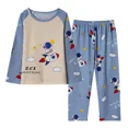 thumbnail image 1 of Conjunto de pijama con estampado de Sanrios Kuromi Hellokittys para niños y niñas, ropa Kawaii de manga larga con cuello redondo para el hogar, bonito camisón para niños, 1 of 5
