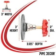thumbnail image 3 of Red Industrial Spigot Wall Hook with Flange (2-Pack), 3 of 9