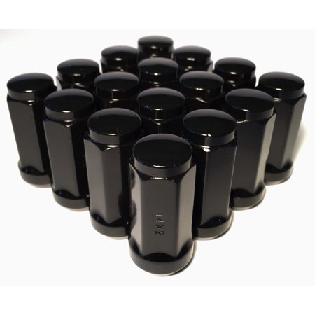 16 Black 14x2 Lug Nuts 1.9" Long Bulge Acorn with 3/4" Hex Ford Expedition F150