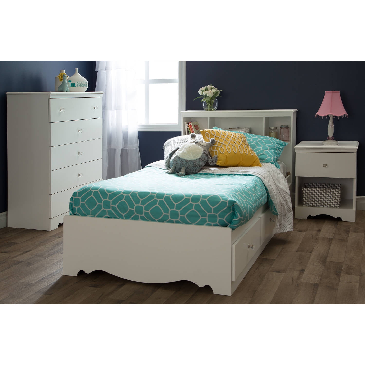 kids white storage bed