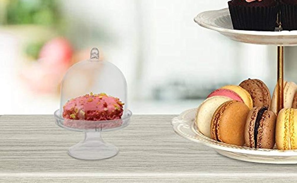 Clear Acrylic Mini Cake Stand with Dome Cover, 3Inch, 12Count