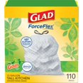 thumbnail image 1 of Glad Tall Kitchen Drawstring Trash Bags - OdorShield 13 Gallon White Trash Bag, Gain Original with Febreze Freshness -110 Count, 1 of 8
