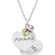 Personalized Family Jewelry Two Hearts I Love You Pendant, 18 available in Sterling Silver