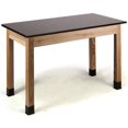 thumbnail image 1 of NPS 24x60" Modern Ash Wood Science Lab Table with Phenolic Top in Black, 1 of 2