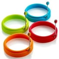 thumbnail image 1 of 4pcs Silicone Egg Ring,non Stick,egg Cooking Rings, Perfect Fried Egg Mold Or Pancake Rings, Random Colors, 1 of 5