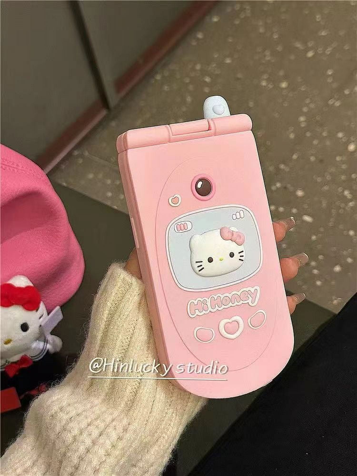 Melody Hello Kitty flip cellular phone makeup mirror Apple