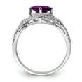 thumbnail image 2 of Auriga 925 Sterling Silver Rhodium-plated Amethyst and Diamond Ring for Women Size- 7, 2 of 6
