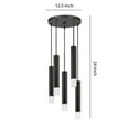 thumbnail image 5 of Hexagonal Metal Frame 5 LED Light Pendant with Glass Diffuser, Black - Saltoro Sherpi, 5 of 5