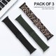 thumbnail image 2 of Bandas elásticas de nailon Solo Loop compatibles con Apple Watch 41 mm 40 mm 38 mm, correa para Iwatch Series 7 6 5 4 3 2 1 Se (leopardo, negro, trébol) negro/le, 2 of 5