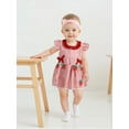 thumbnail image 6 of Rovasas Baby Girl Dress, Fly Sleeve Crew Neck Strawberry Plaid Dress, 6 of 9